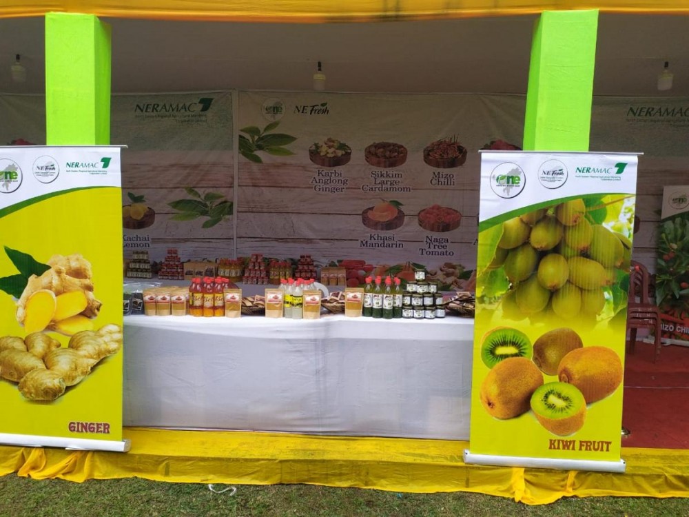 NERAMAC’s stall at the National Agri-Horticultural Show 2021 held in Bokakhat Stadium, Assam from January 21-23, 2020. (Photo: www.neramac.com)